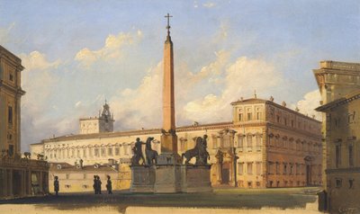 Piazza del Quirinale, 1847 door Ippolito Caffi